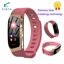 Модный умный женский браслет, присыпка из нержавеющей стали, металлургический процесс, дружественный ТПУ с IP67 водонепроницаемым для спорта на открытом воздухе