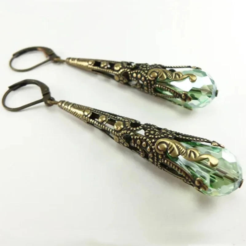 

Vintage Antique Gold Long Drop Earrings for Women Fashion Hollow Out Retro Carved Flower Party Gift Jewelry Drop Shipping Z3X353