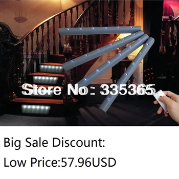 

4pcs X LED lights with 1pc remote control led light with batteries stair LED light cabinet lamps closet wardrobe LED lights