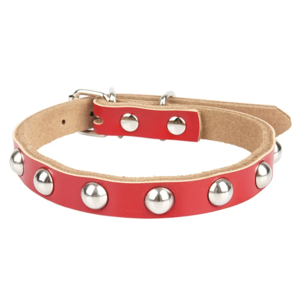 Genuine leather Dogs Collars Spiked Animals Necklace Belt For Pets