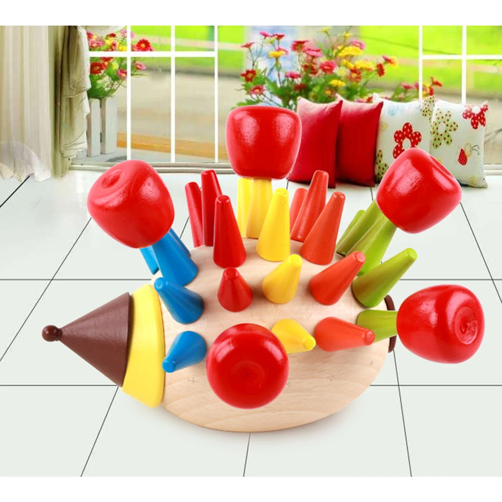 Disassembly & Assembly Magnetic Hedgehog Toy Kids Baby Wooden Toy Early Education Teaching Puzzles Kits Play Activity
