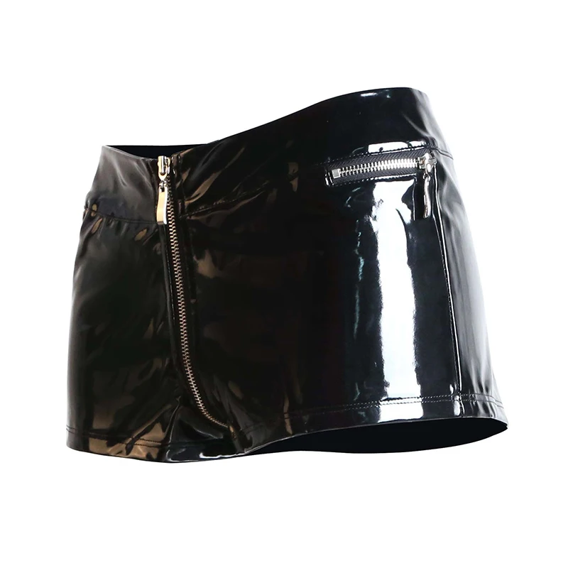 

2019 Autumn Summer Women Black Leather Shorts Ladies Hip Hop disco Fashion Temperament Slim Short Sexy Zip shorts