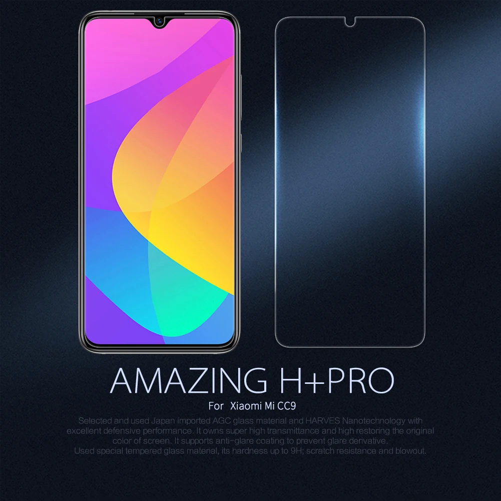 

For Xiaomi mi CC9 Tempered Glass NILLKIN Amazing H+Pro Resistant 2.5D Tempered Glass Screen Protector For Xiaomi mi CC9