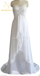 Bealegantom Новые Дешевые шифон Пляжные Свадебные платья 2018 Аппликации Белый линии Свадебные платья Robe De Mariage наличии платье QA1001