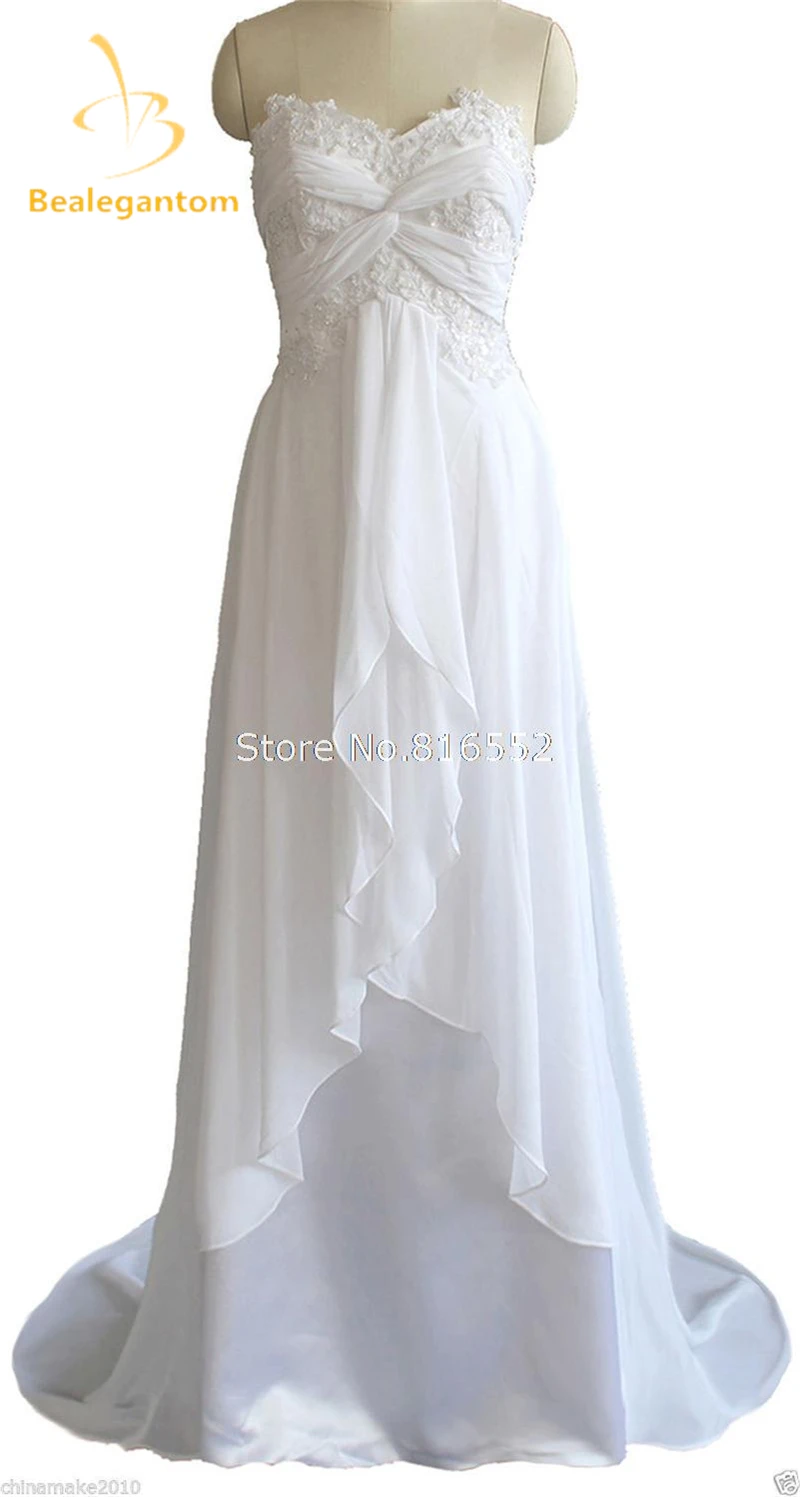 Bealegantom New Cheap Chiffon Beach font b Wedding b font font b Dresses b font font