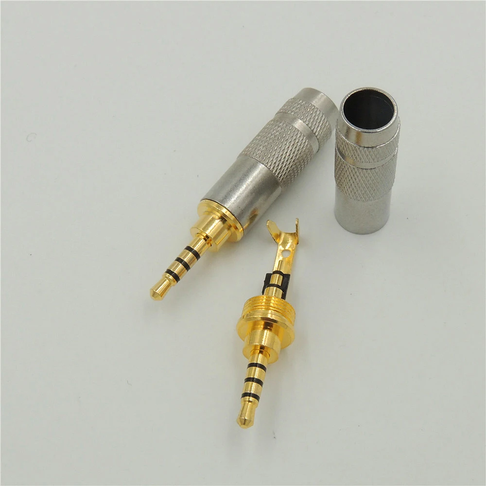 2 5mm Male Stereo 4 Pole Repair Headphone Plug Cable Audio Adapter Converter Solder DIY Connector Mini Plug jack Straight