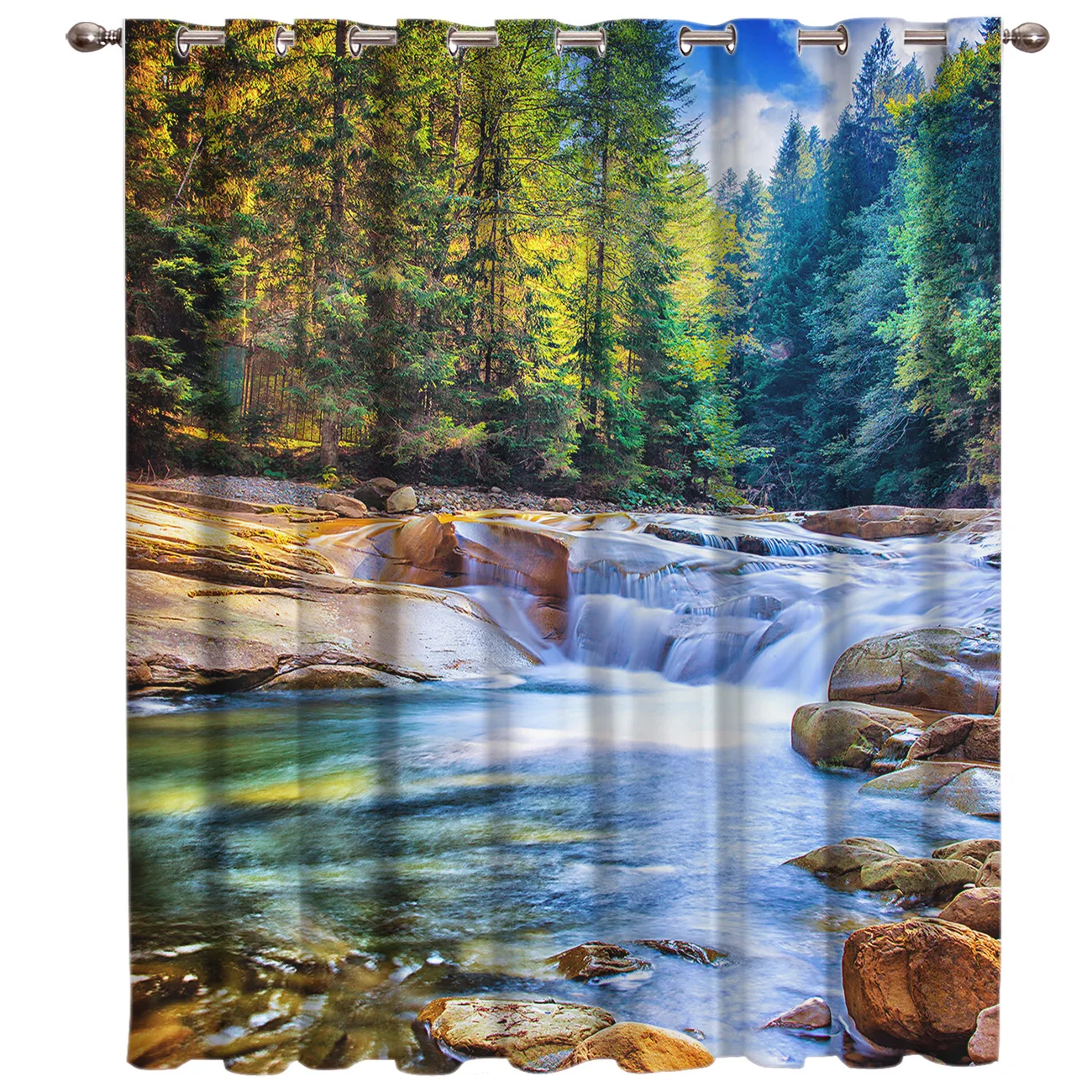 

Natural Scenery Room Curtains Large Window Window Curtains Dark Curtain Rod Bathroom Indoor Drapes Fabric Decor Swag Kids Window