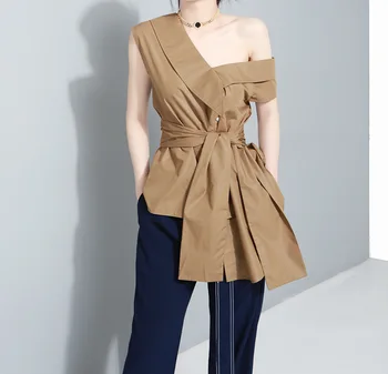 

Zanzea Special Offer New Plus Size Blouse Women Free Shipping 2020 Korean Personality Big Irregular Shoulder Shirt Tops Solid