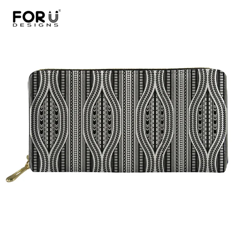 Z4521Z21 FORUDESIGNS, женские длинные кошельки, полинезийский кожаный кошелек на молнии, Женский держатель для карт, Дамский кошелек, сумка для денег, Carteira Feminina - Цвет: Z4521Z21