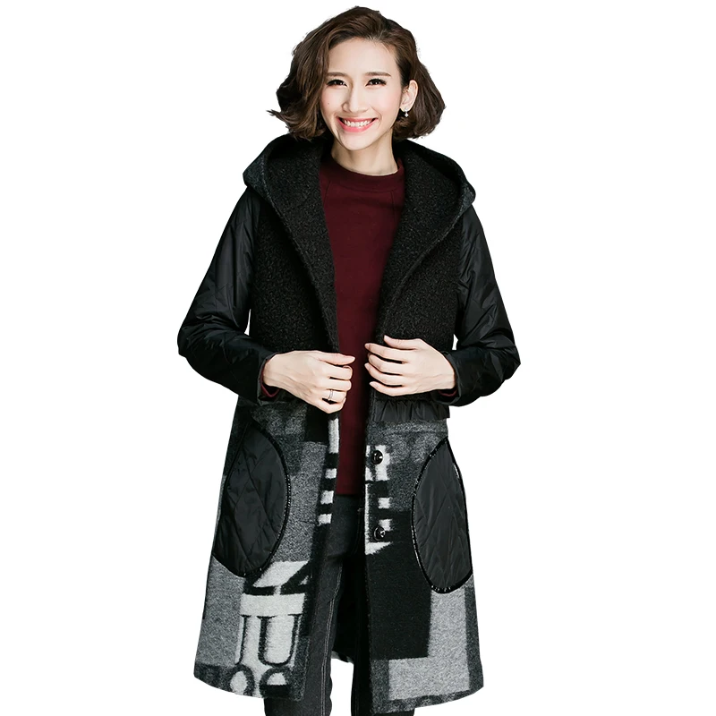 XL XXL XXXL 4XL 5XL Plus Size Women Wool Coat 2016 Winter Thick Warm