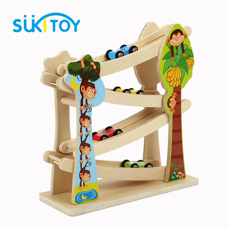 

Four ladder car glide swiftly slide pulley slide rail car speeding and wooden toys