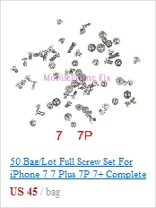2 пакетов/лот полный набор винтов для iPhone 6 6Plus 6S 6S Plus Полные Винты Набор с серебряным дном пять звезд Pentalobe винты