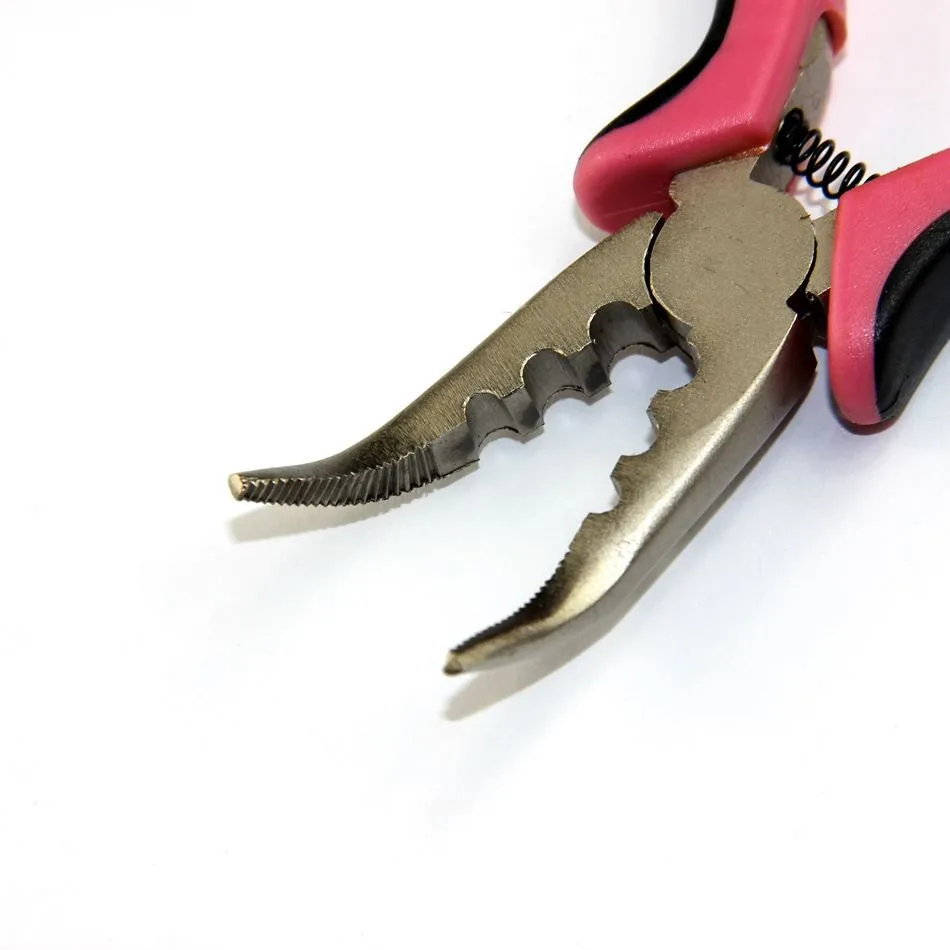 

1Pcs Curved Removal Hair Extension Hair Plier Pink Red&black Handle Remover Hair Plier With Teeth