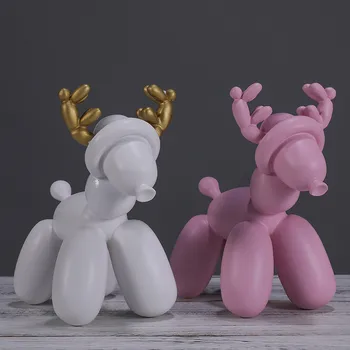 

Modern Abstract Cute Balloon Dog Resin Crafts Dog Sculpture Gifts Fashion Home Decorations Party Ornaments Balloon Dog