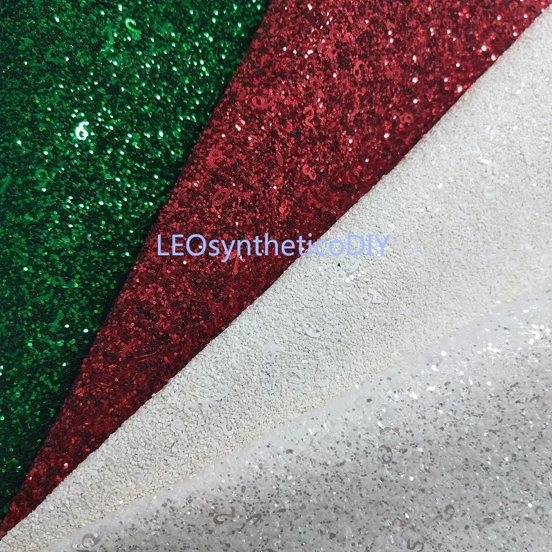 

1PC 21X29CM Red, Green and White Glitter Leather with Numbers For Christmas For Making Bows Accessories LEOsyntheticoDIY T202