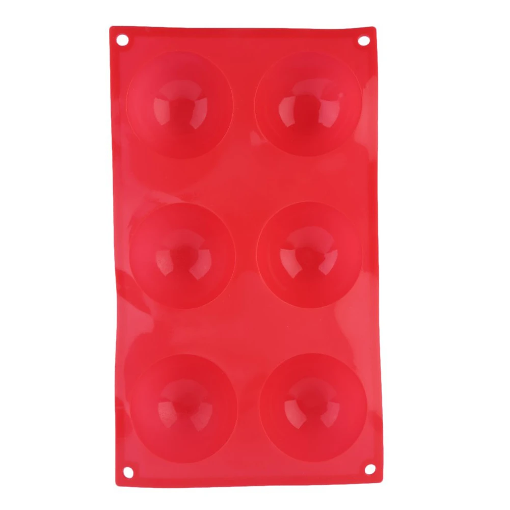 1Pc 6x Half Ball Round Chocolate Cake Candy Soap Mold Flexible Silicone Mould (1)
