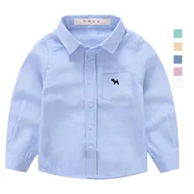 Рубашки для мальчиков Модная хлопковая одежда для детей рубашка школьной формы высокого качества брендовые рубашки для мальчиков весенне-Осенняя детская одежда