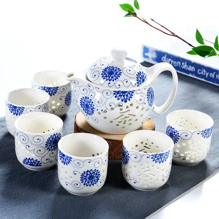 Китайский керамический чайник чайный сервиз чайный набор для дома kungfu устройство для приготовления чая чай в японском стиле церемония - Цвет: Прозрачный
