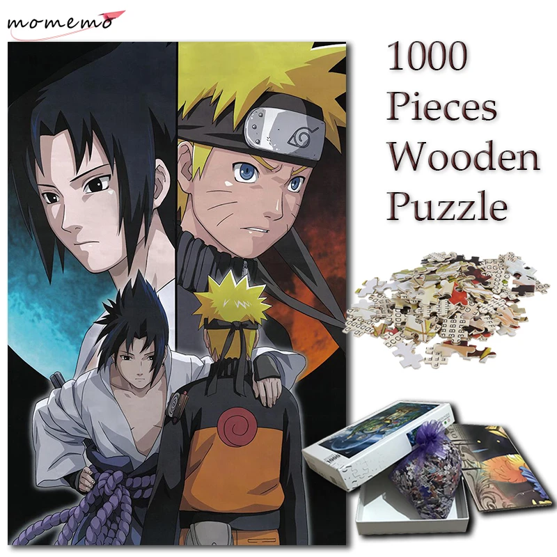 

MOMEMO Naruto and Sasuke Puzzle 1000 Pieces Cartoon Anime Jigsaw Puzzles for Adults NARUTO 1000 Pieces Puzzle Games for Children