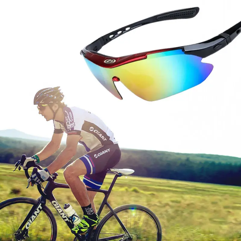 

5 Lens Cycling Glasses Polarized with Mypia Frame Sport Bike Fishing UV400 Sunglasses Anti-fog Bicycle Racing Eyewear