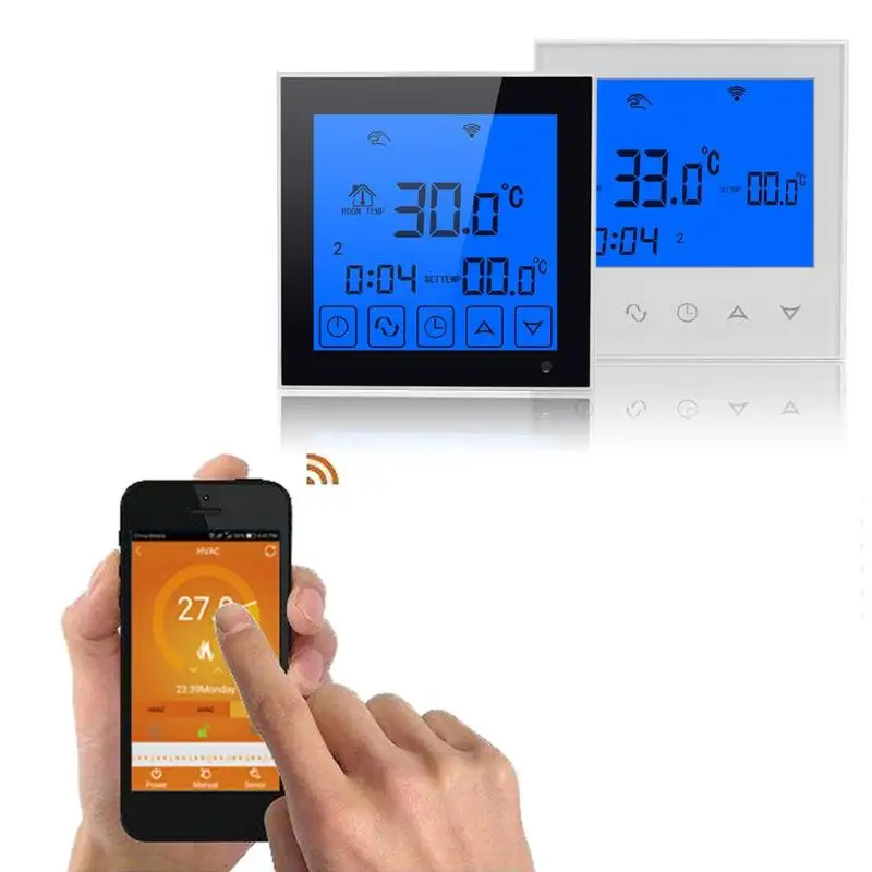 Wifi LCD Thermostat Touch Screen Smart Temperature Thermostat Wireless Room Underfloor Heating Controller Thermoregulator цена Wifi LCD Thermostat Touch Screen Smart Temperature Thermostat Wireless Room Underfloor Heating Controller Thermoregulator цены онлайн