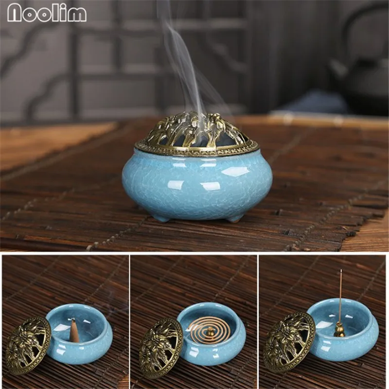 NOOLIM Celadon ароматическая печь керамическая Будда античный сплав Благовония из сандалового дерева горелка для благовоний