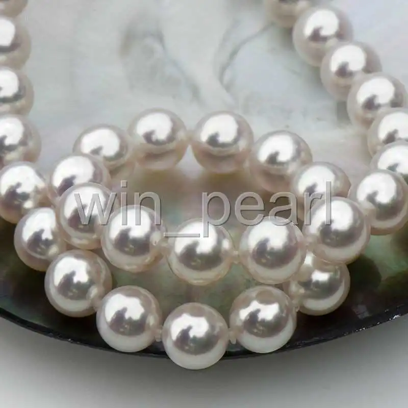 

10-11mm freshwater ROUND WHITE PEARL NECKLACE 18'' 925silver