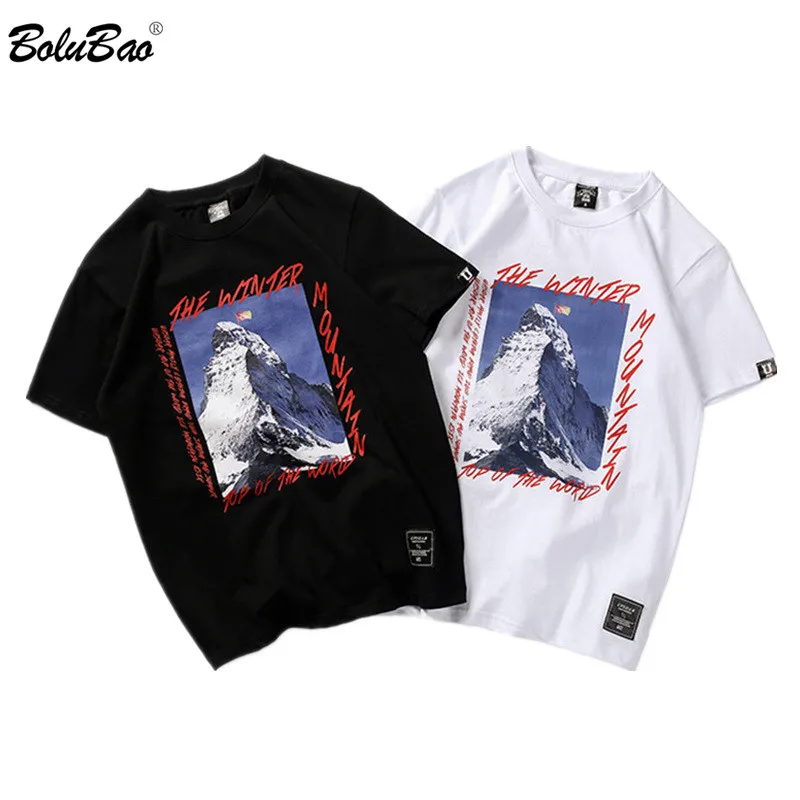 

BOLUBAO Fashion Brand Men T Shirts 2019 Summer Letter Printing Men's T Shirt Street Clothing Men Hip Hop T Shirts Top