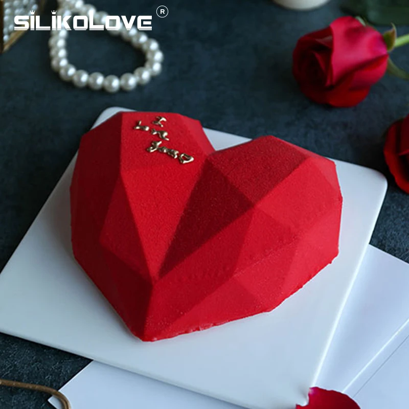 Силиконовые формы для выпечки silicolove 3D в форме сердца с бриллиантами тортов из