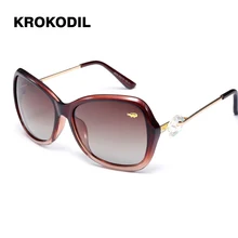 Krokodil Солнцезащитные очки женские поляризованные женские солнцезащитные очки старинные крупные солнцезащитные очки оттенки вождения очки с чехлом 2936