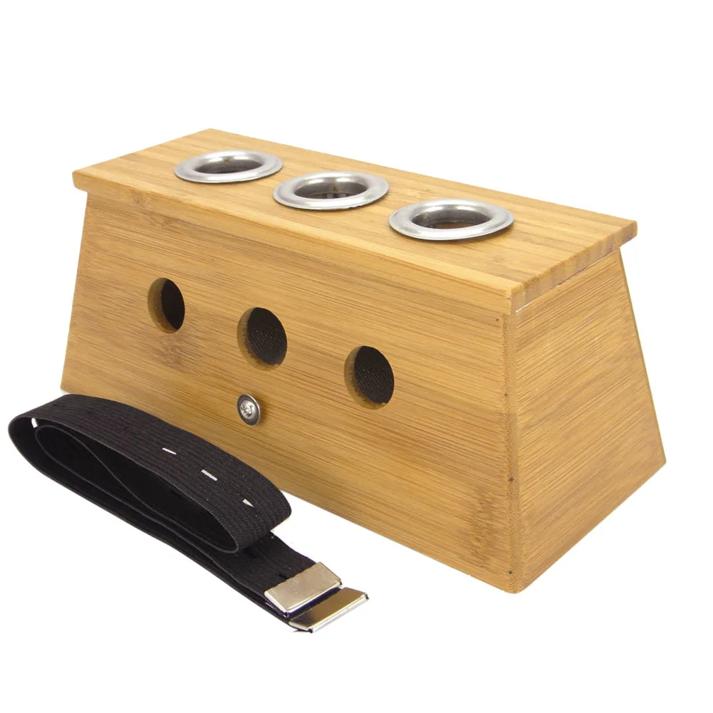 Прижигание бамбука деревянная коробка рулон палка держатель Чехол массажное устройство для акупунктуры инструмент DC88 - Цвет: Three holes