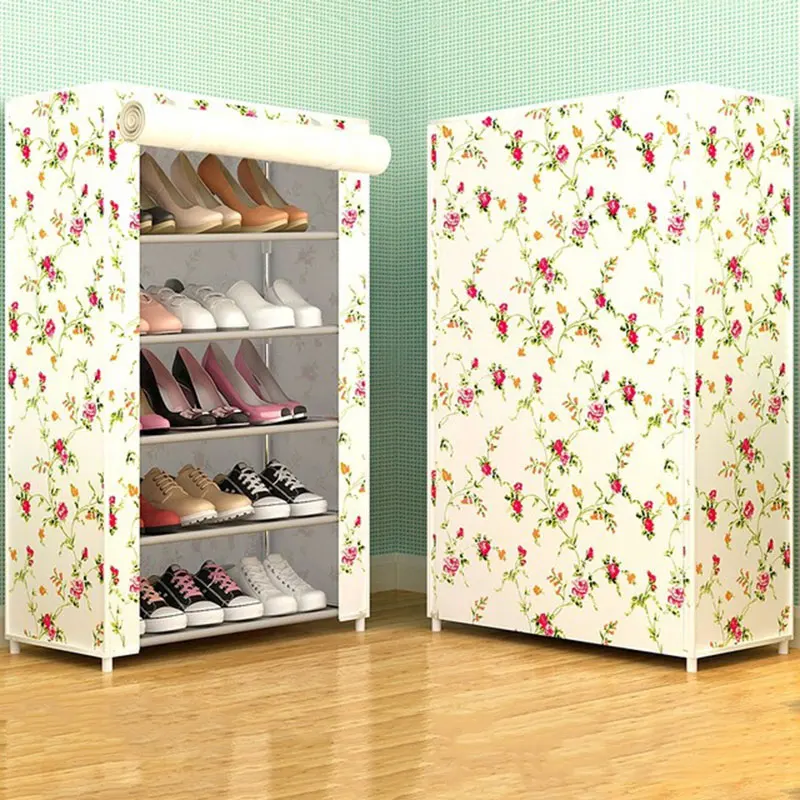 Six Layer Home Dust-proof Shoe Cabinet Non-woven Cloth Fabric Shoe Rack Creative DIY Combination Shoe Organizer Furniture