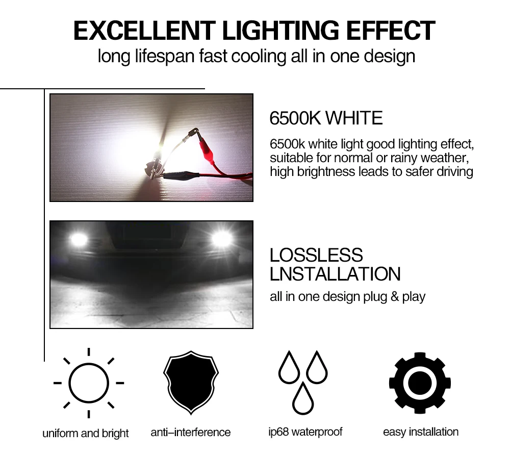 MODERN CAR 60W H1 H3 H11 H8 9005 9006 H7 LED Fog Light Bulbs CSP Driving Running Lights DRL Fog Lamp Bulb 3000lm Car Styling 12V MODERN CAR 60W H1 H3 H11 H8 9005 9006 H7 LED Fog Light Bulbs CSP Driving Running Lights DRL Fog Lamp Bulb 3000lm Car Styling 12V