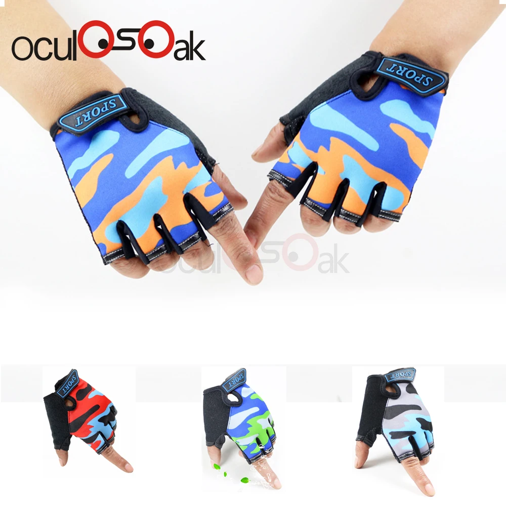 

2019 New Fingerless Kids Gloves Non-Slip Ultrathin Children Half Finger Breathable Gloves For Boys Girls Luvas De inverno