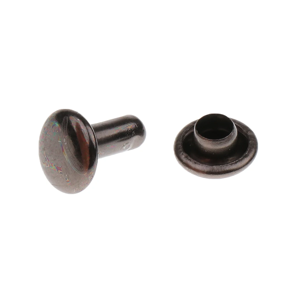 100 Sets Leather Rivets Double Cap Rivets for Leather Craft Repairing Decoration