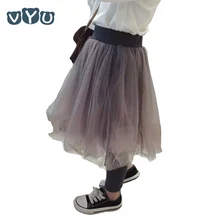 VYU/леггинсы для девочек юбка-штаны, Осень-зима г., новые хлопковые фатиновые штаны в сеточку для девочек юбка-пачка, брюки для детей от 2 до 8 лет
