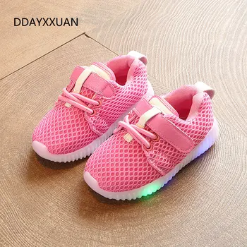 

Kids Shoes Glowing Sneakers New Fashion Children Shoes With Light Led Luminous Sports Baby Toddler Boys Girls Shoes EU 21-30