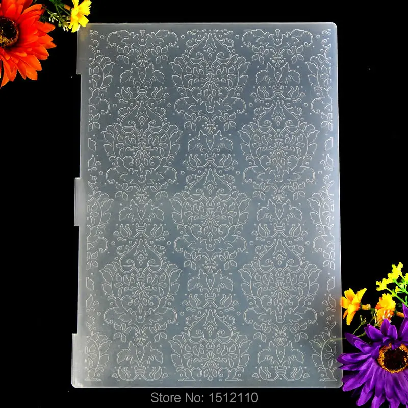 A4 Size Flowers Plastic Embossing Folder For Scrapbook DIY Album Card Tool Plastic Template 29.7x21cm KW691060