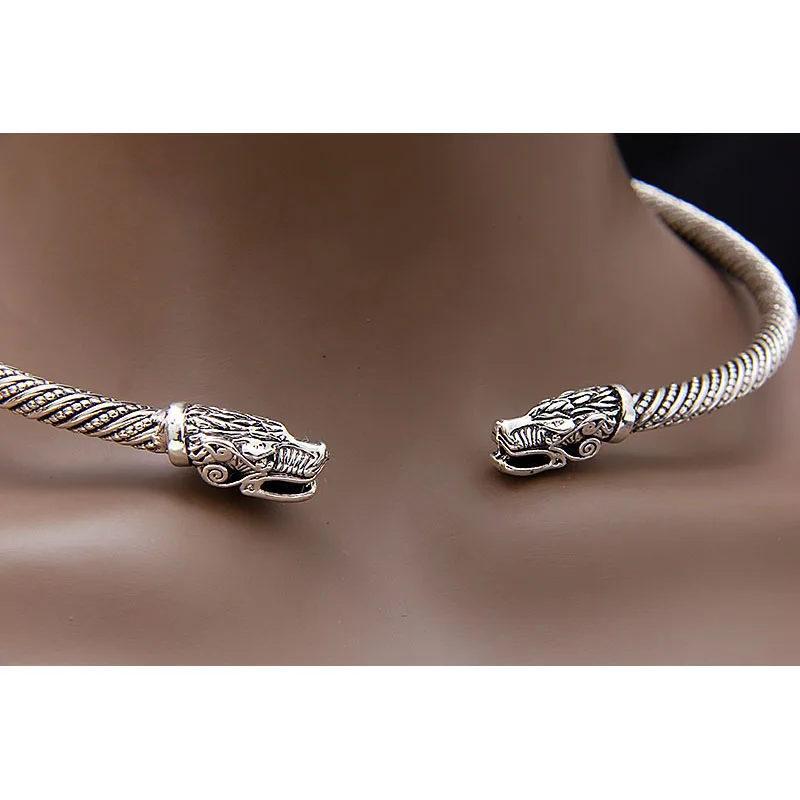 LAKONE Teen Wolf Head Viking Necklace Choker Collar Indian Jewelry Fashion Accessories Cuff Necklace Men Women 2019 Dropshipping LAKONE Teen Wolf Head Viking Necklace Choker Collar Indian Jewelry Fashion Accessories Cuff Necklace Men Women 2019 Dropshipping