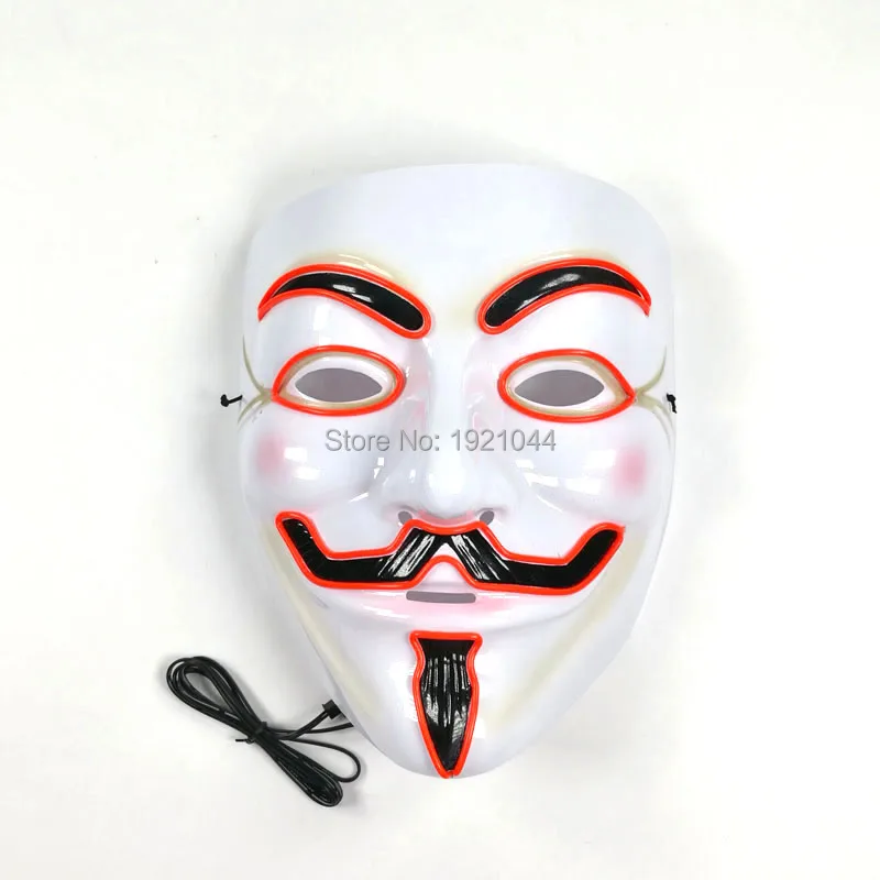 Дешевая светящаяся маска EL Wire Vendetta брендовый дизайн продукта с устойчивой на