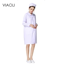 VIAOLI медсестры летнее платье для кормящих грудью белое излучение медсестры платье для беременных Медицинская медицинская рабочая одежда дышащая розовая Синяя