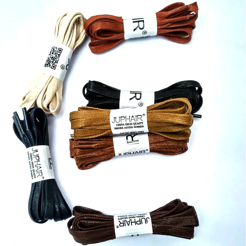 JUP1 Pair FlatWaxed Shoelaces Unisex Strings Cord Cotton Shoelace New Coming 100% Cotton Waxing Lace Leather Boot Sneaker Martin