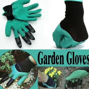 1 par de guantes baratos de látex para jardín con 4 garras, venta de guantes de látex para excavación, plantación, jardinería, guantes de trabajo