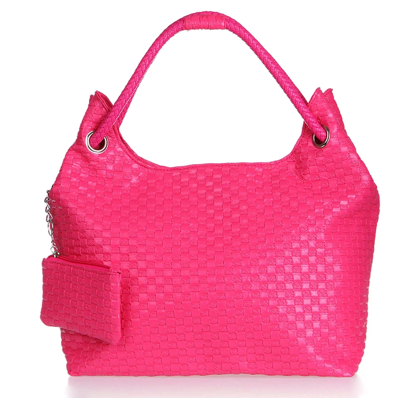 

ASDS Women Solid color Weaving fashion single shoulder Bags Pink