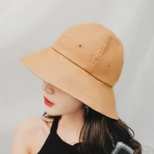 Женские головные уборы, летняя Солнцезащитная шляпа, новинка, Японский Корейский невыгорающий колпачок, однотонная пляжная кепка Харадзюку С защитой от УФ-лучей