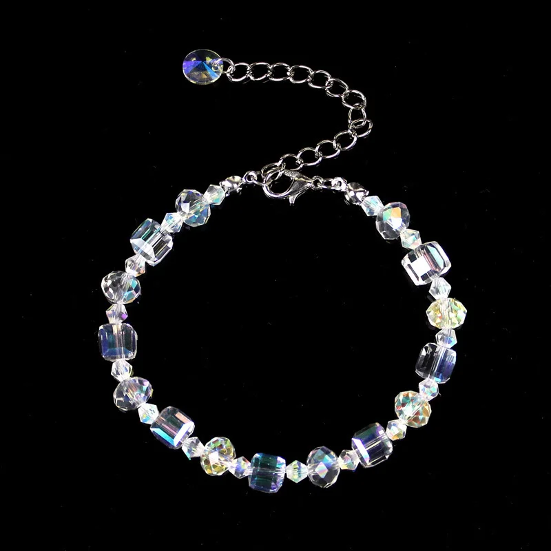 Яньхуэй, новая мода, летние блестящие браслеты с кристаллами для женщин, 925, одноцветные серебряные регулируемые браслеты, ювелирные изделия для свадебной вечеринки