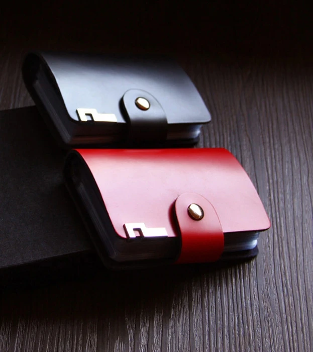 Large Capacity Unisex Genuine Leather Business Name ID Credit Card Holder two colors For your selection