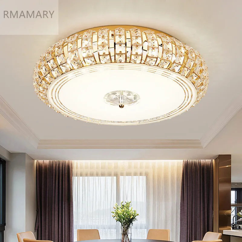 

Modern silver gold ceiling lamp crystal 3colors White warm white LED round living room led light crystal wall ceiling light