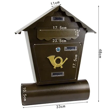 Большой Почтовый ящик настенный ящик Кафе Ретро почтовый ящик креативное украшение простой моды толстый Зин
