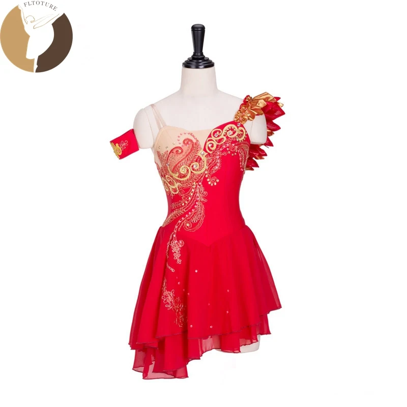 Fltoture At1304 Professional Ballet Skirt Dance Costumes Red Short Skirt Diana Acteon Dance Wear